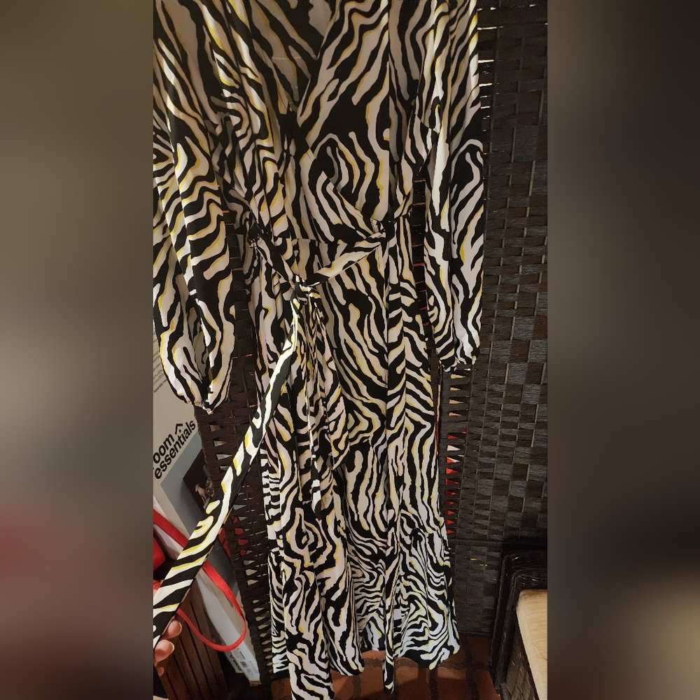 Macy's Bar III Zebra Print Maxi Wrap Dress - Picture 5 of 6